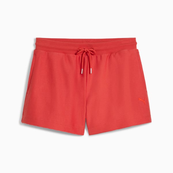 Shorts de 4" de jacquard para mujer Premium Essentials A-Line, Red Fire, extralarge